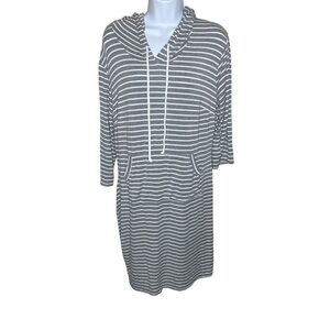 Fashion to Figure Gray and White Striped Dress
